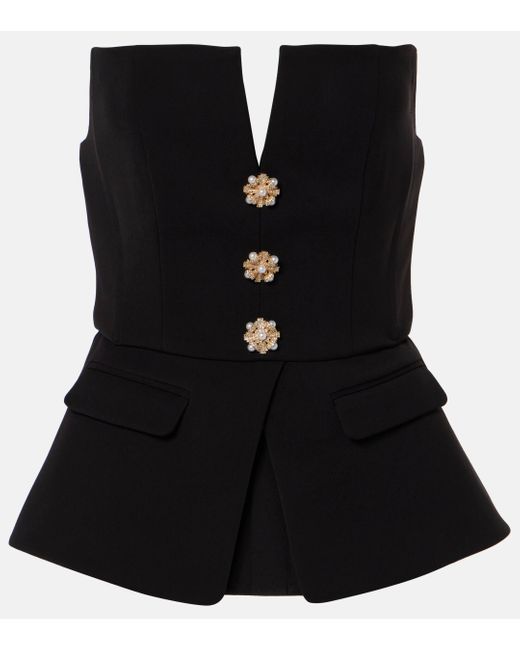 Self-Portrait Black Top With Pockets