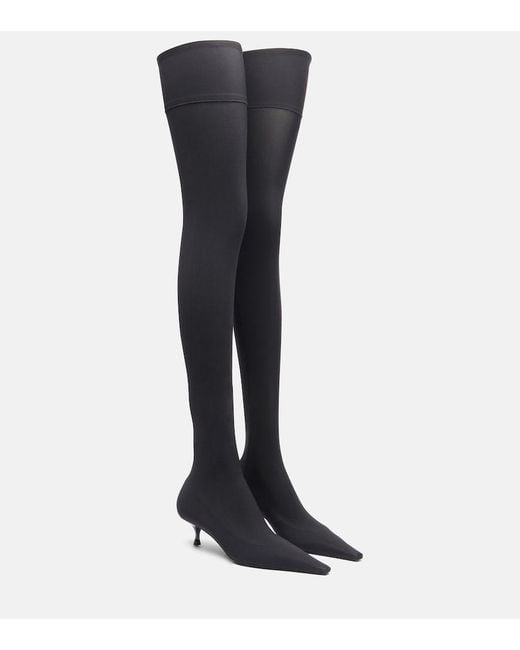 Victoria Beckham Black 45 Jersey Over-The-Knee Boots