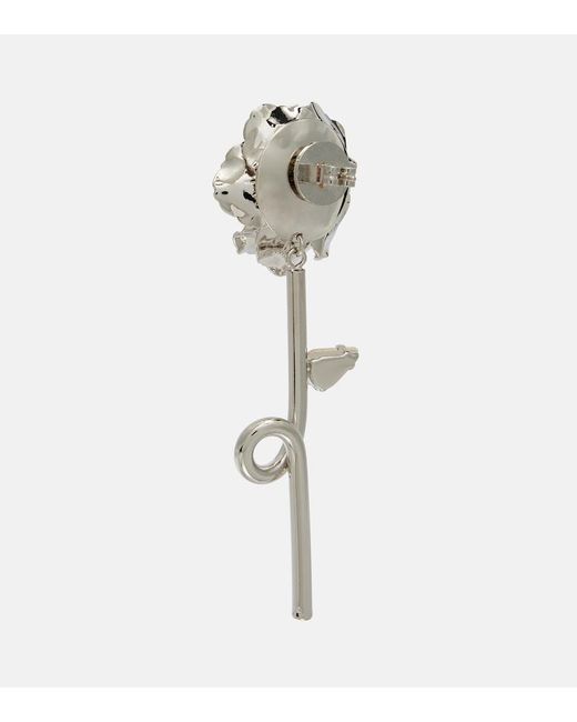 Simone Rocha Metallic Crystal-Embellished Faux Pearl Earrings