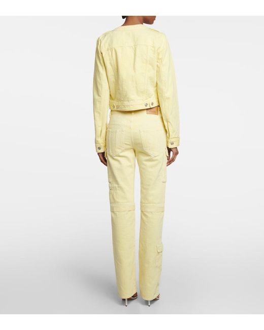 Isabel Marant Yellow Valene Cropped Denim Jacket