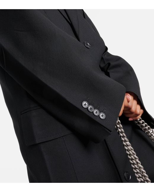 Balenciaga Black Cut Away Oversized Virgin Wool Coat
