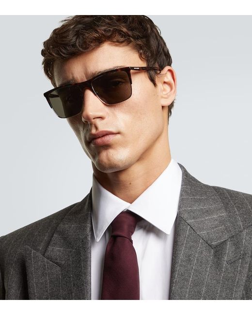 Saint Laurent Gray Sl 768 Rectangular Sunglasses for men