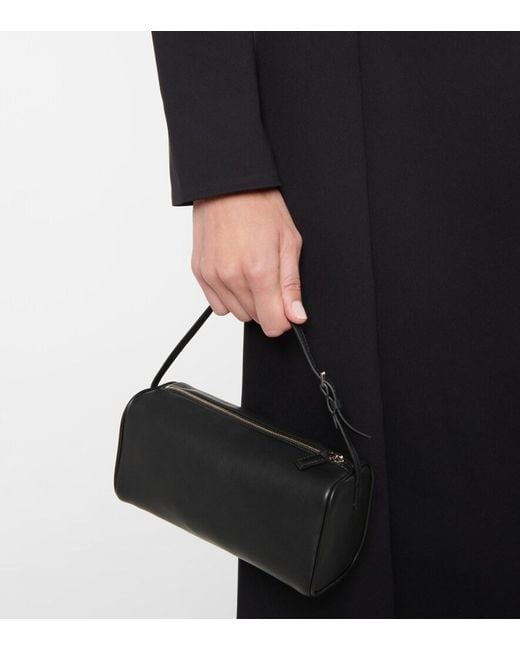 The Row Black 90s Baguette Leather Shoulder Bag