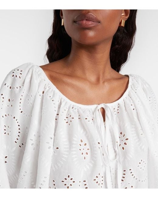 Faithfull The Brand White Fondaco Broderie Anglaise Top