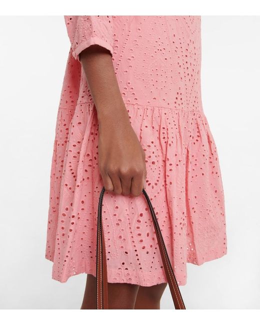 Heidi Klein Pink Cherry Blossom Broderie Anglaise Cotton Mini Dress