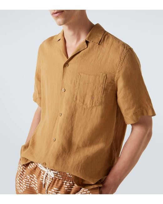 Camicia Bowling Angelo di Frescobol Carioca in Brown da Uomo