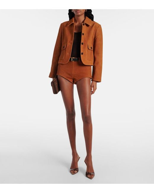 Self-Portrait Orange Suede Jacket