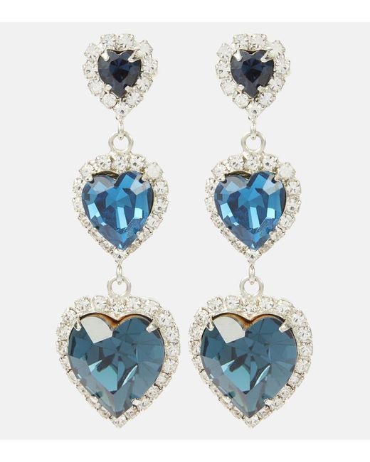 Jennifer Behr Blue Hartley Embellished Drop Earrings
