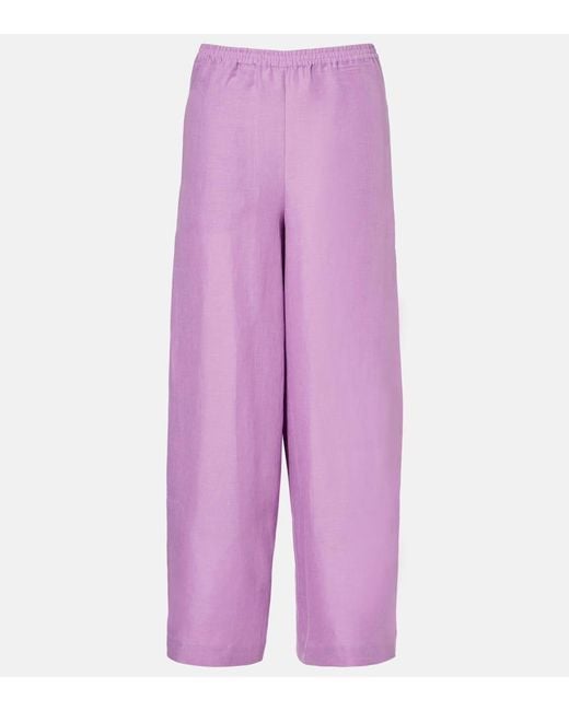Pantalones Anchos Select De Lino Eres de color Purple