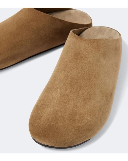 The Row Brown Hudson Suede Mules for men