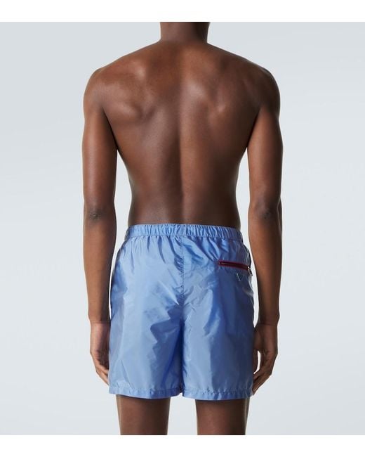 Prada Blue Re-Nylon Swim Trunks for men