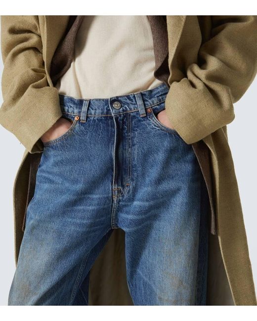 Our Legacy Blue Third Cut Distressed Wide-Leg Jeans for men