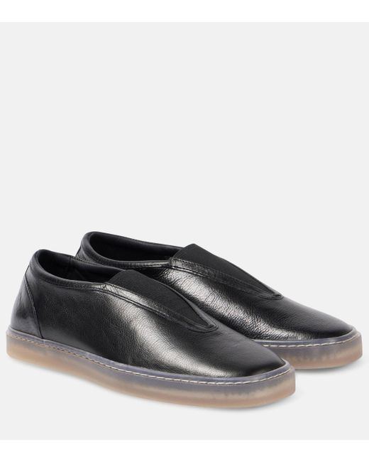 Lemaire Brown Leather Slip-On Shoes