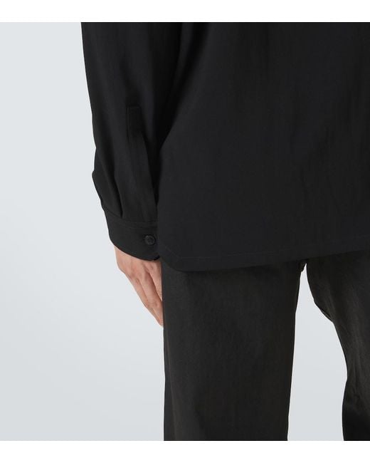 Rick Owens Black Island Draped Cady Shirt for men