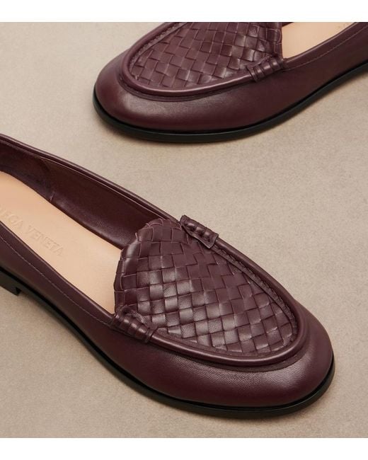 Bottega Veneta Brown Silenzio Intrecciato Leather Loafers