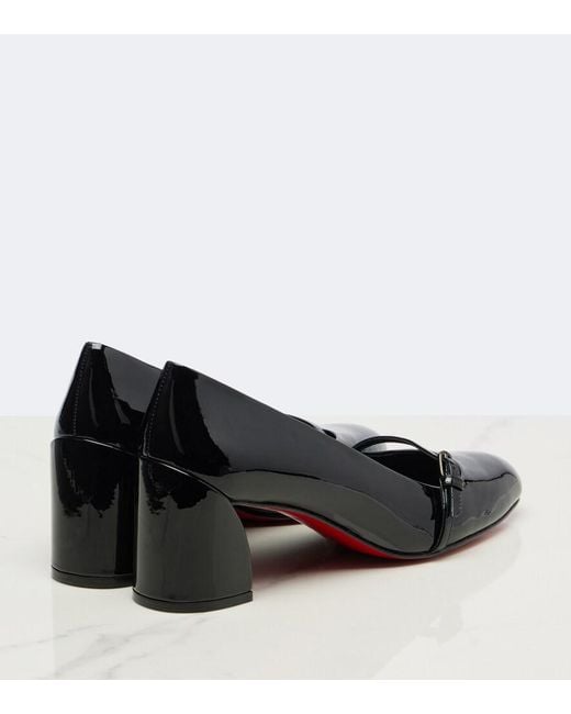 Christian Louboutin Black Jane Nina Patent Leather Mary Jane Pumps