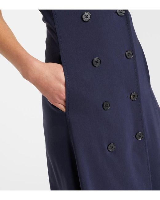 Ralph Lauren Blue Alecia Cotton-Blend Midi Dress