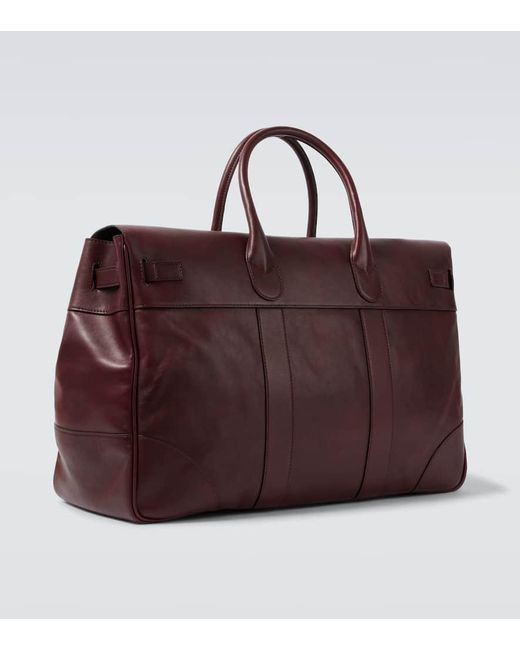 Brunello Cucinelli Red Leather Duffel Bag for men