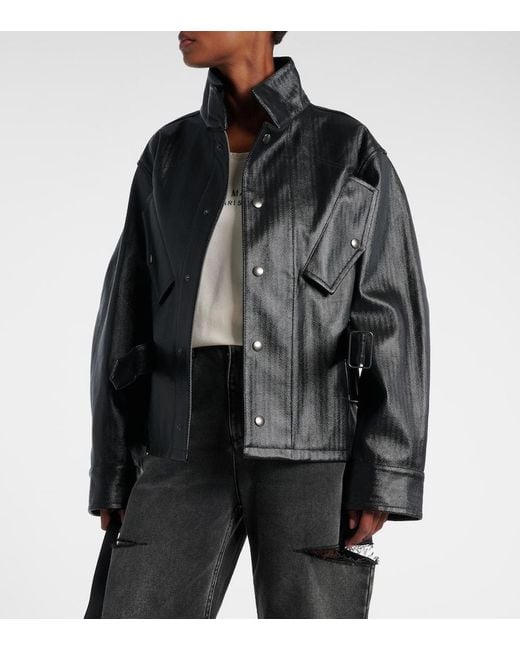 Maison Margiela Black Herringbone Cotton Jacket
