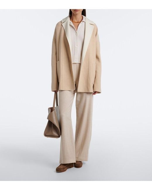 Eleventy Natural Reversible Wool Wrap Coat