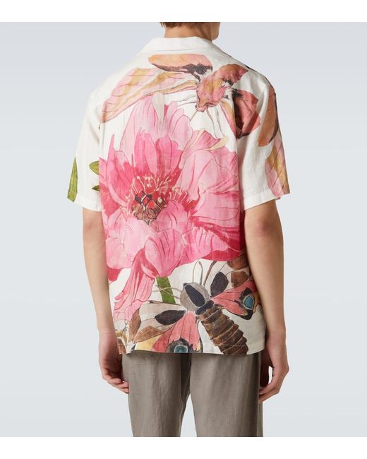 Camicia Bowling Maitan di Orlebar Brown in Pink da Uomo