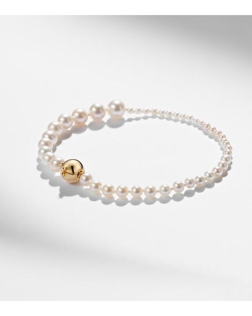 Sophie Bille Brahe White Petite Peggy 14Kt Bracelet With Freshwater Pearls