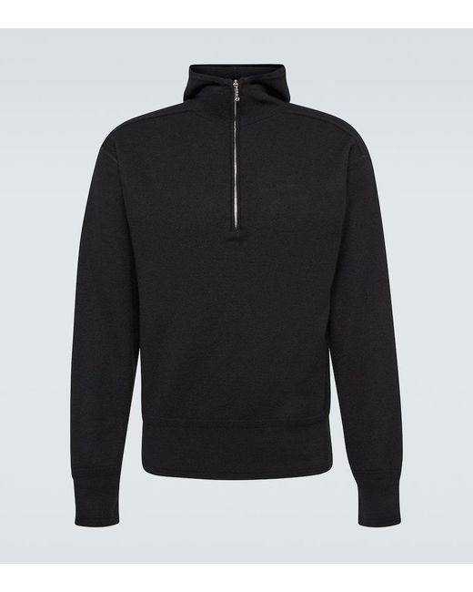 Pullover in lana con zip di Burberry in Black da Uomo