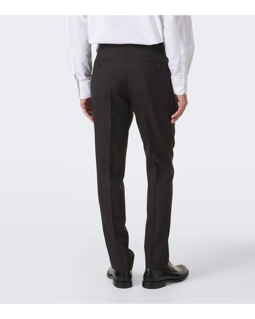 Lardini Black Checked Double-Breasted Virgin Wool Blazer for men