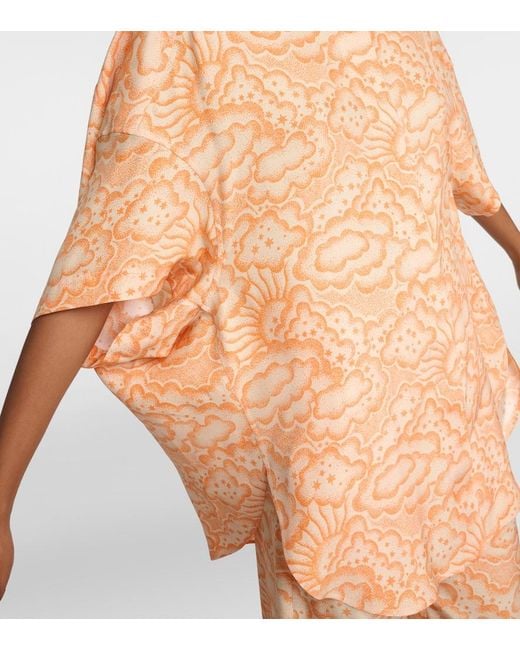 Stella McCartney Metallic Printed Silk Blouse