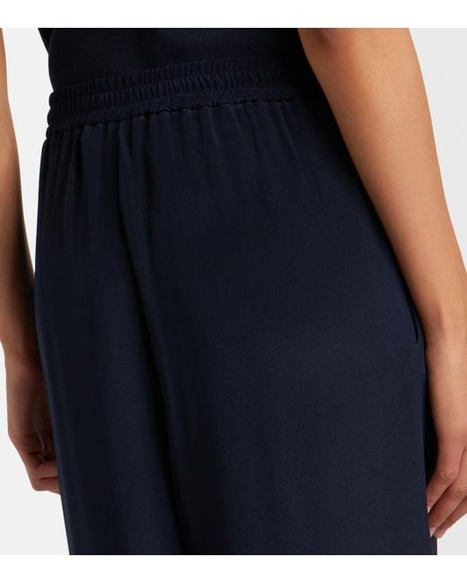 Max Mara Blue Volonta Silk Palazzo Pants