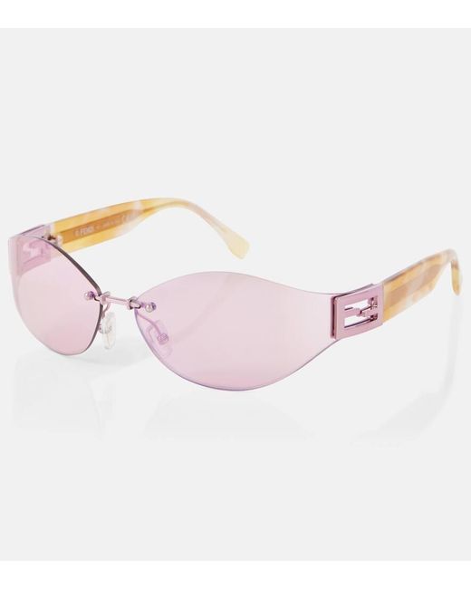 Fendi Pink Cat-Eye-Sonnenbrille Baguette