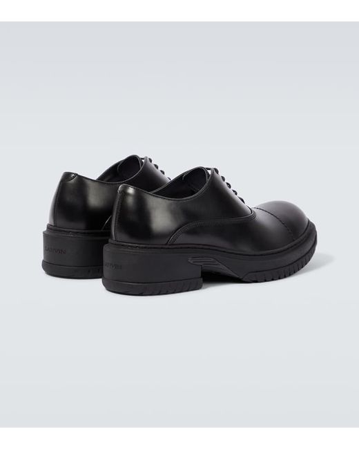 Lanvin Black Leather Derby Shoes for men