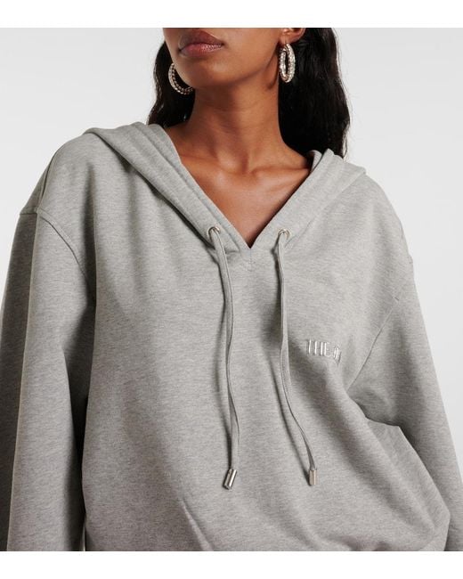 The Attico Gray Cotton-Blend Jersey Sweatshirt Dress