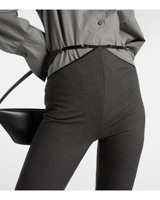 The Attico Blue Cutout Jersey Flared Pants