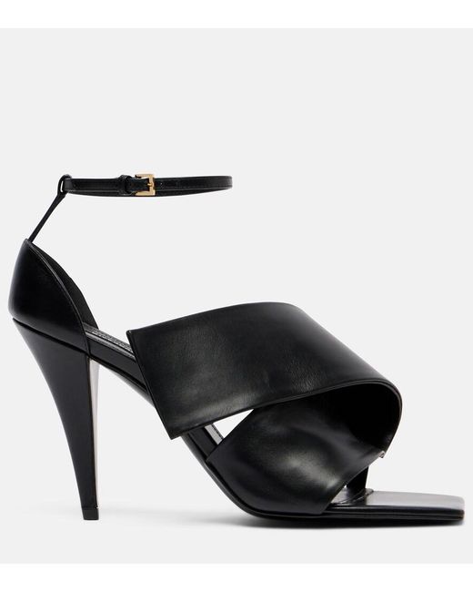 Givenchy Black Sliced Square 95 Leather Sandals