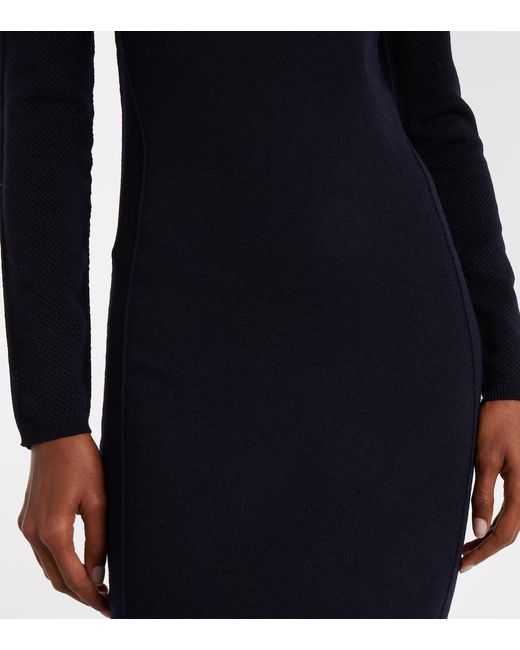 Max Mara Blue Sophia Wool-Blend Midi Dress