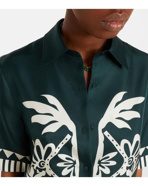 Eres Black Emeraude Printed Silk Twill Shirt