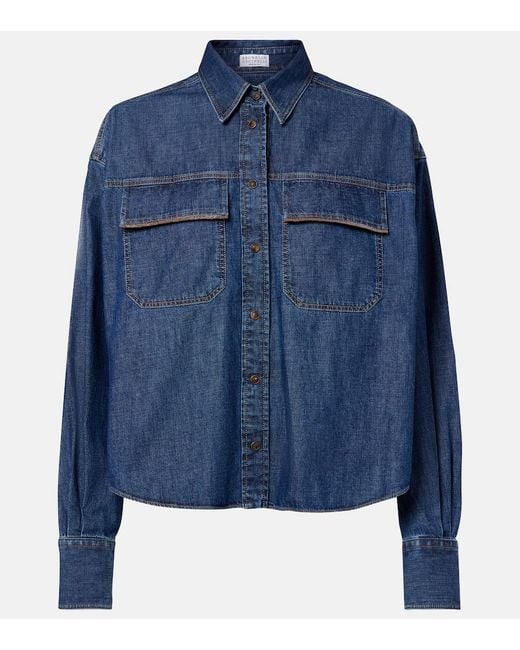 Brunello Cucinelli Blue Monili Denim Jacket