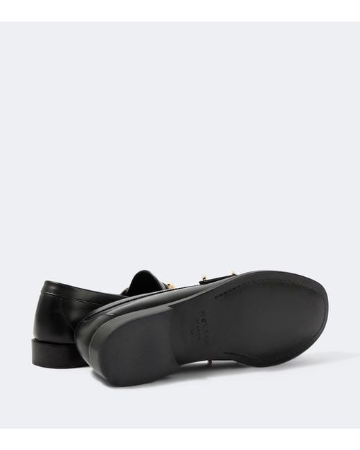 McQueen Black Wishbone Leather Loafers for men