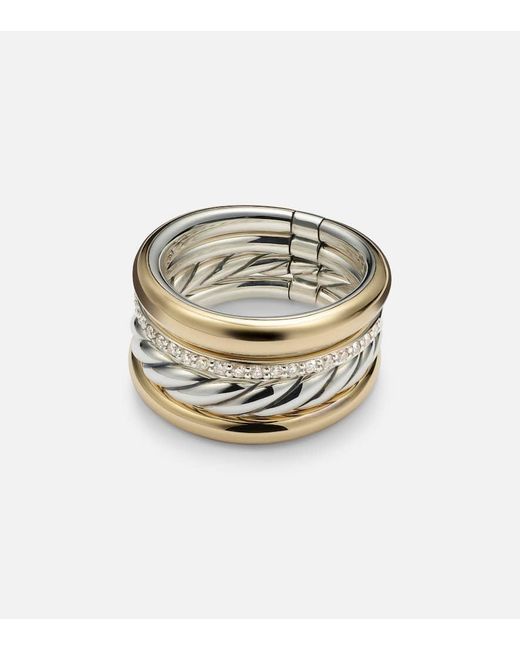 David Yurman Metallic Dy Mercer 18Kt And Sterling Ring With Diamonds
