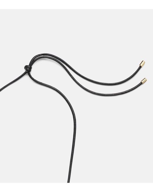 Jennifer Fisher Metallic 14Kt-Plated And Leather Necklace With Quartz