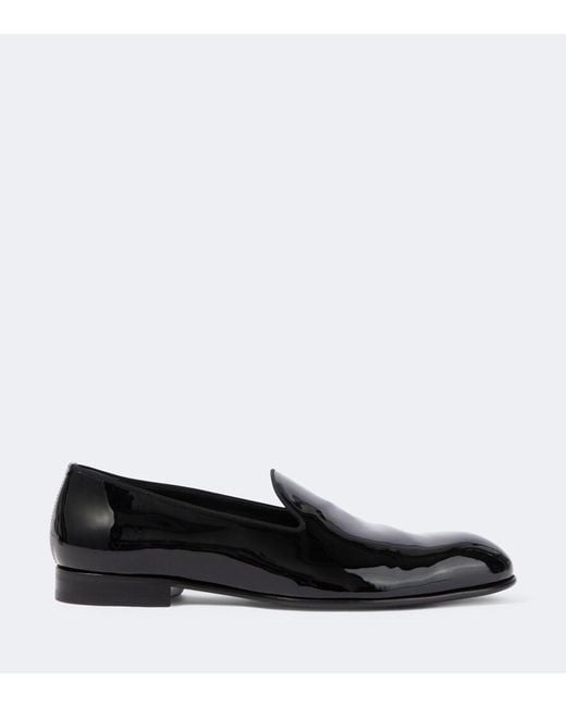 Brioni Black Leather Slip-On Loafers for men