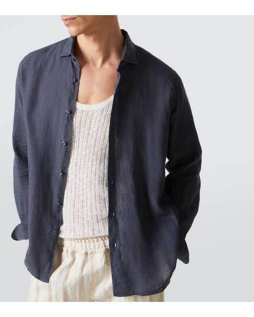 Camicia Nick di Fedeli in Blue da Uomo
