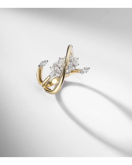 Anillo Golden Strada De Oro De 18 Ct Con Diamantes YEPREM de color Metallic