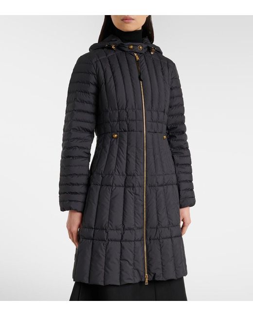 Moncler Black Menthelong Quilted Down Coat