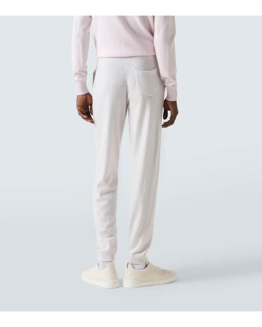 Pantalones Deportivos De Lana Y Cachemir Allude de hombre de color White