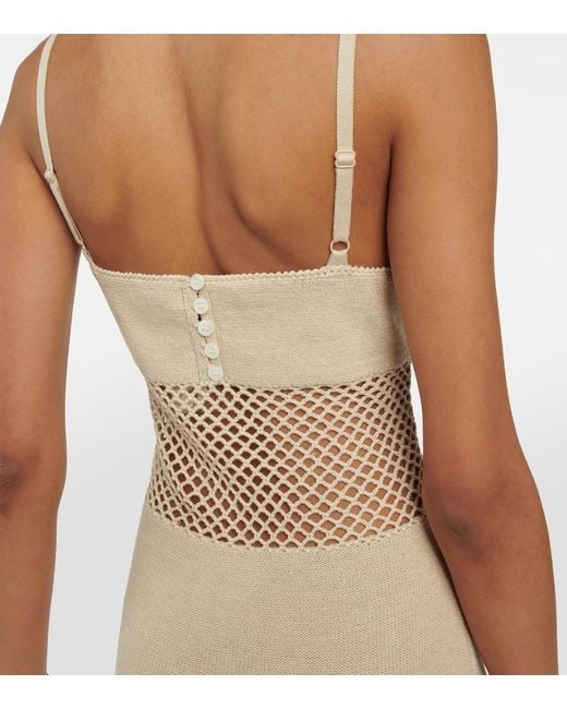 Staud Natural Knitted Cotton-Blend Maxi Dress