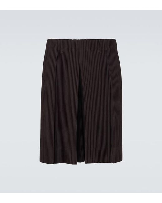 Homme Plissé Issey Miyake Black Tailored Pleats 2 Bermuda Shorts for men