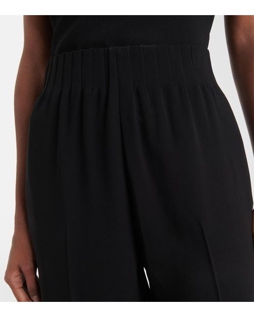 FFORME Black Maud High-Rise Silk Cady Wide-Leg Pants