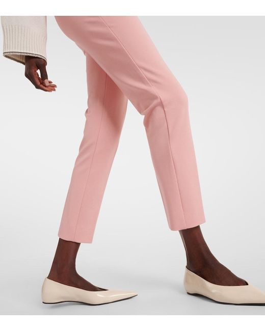 Max Mara Pink Pegno Cropped Jersey Slim Pants